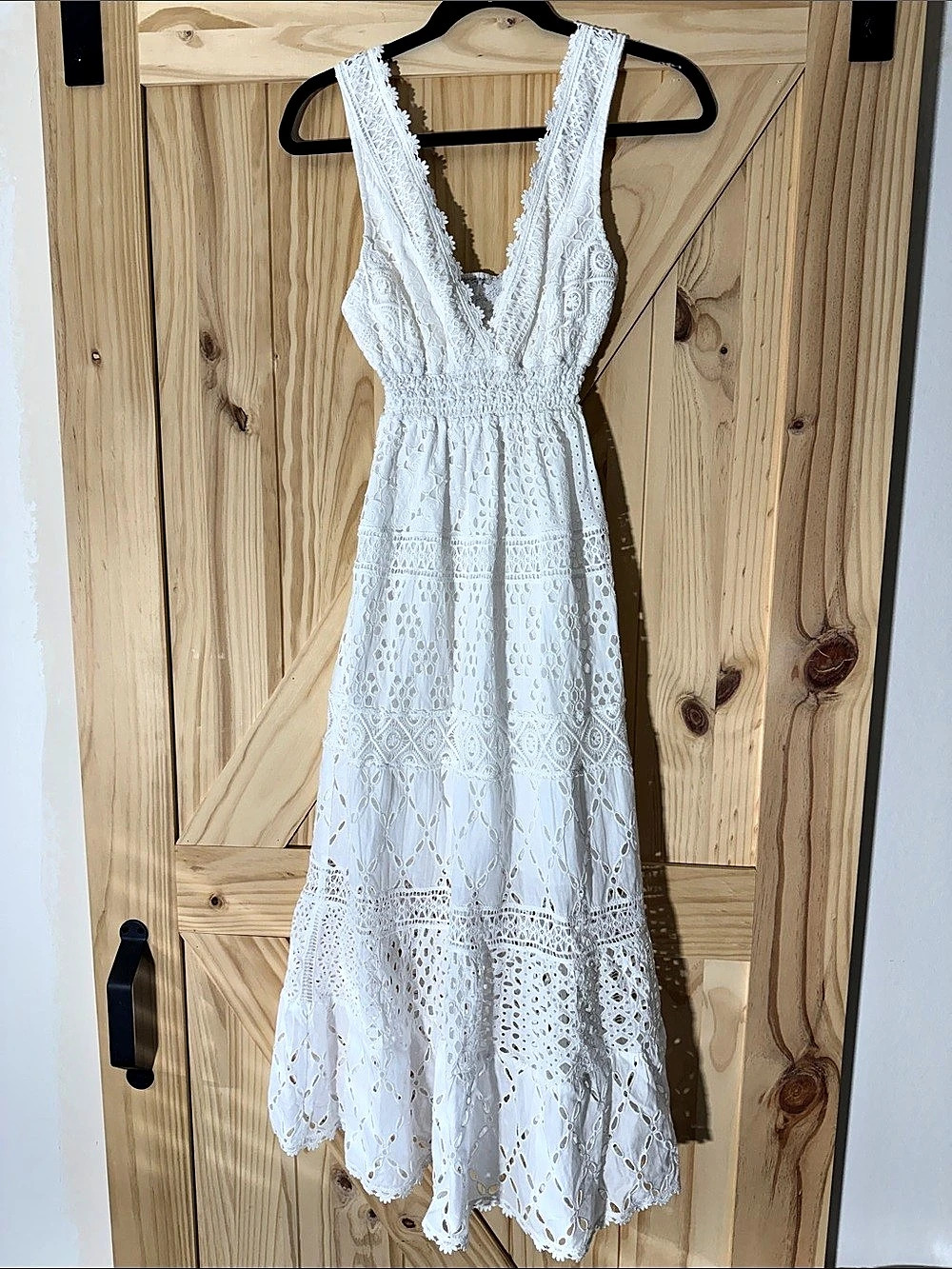 Temptation Positano PAGLIA MIDI White Lace Midi Dress Size Small Like New